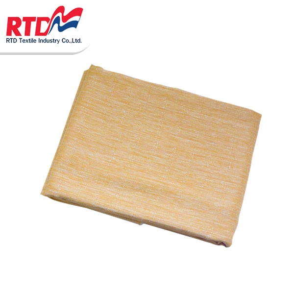 RTD Japanese silk Mix Silver Yarn 100% Polyester Fabric For Women - Golden yellow WP 1184