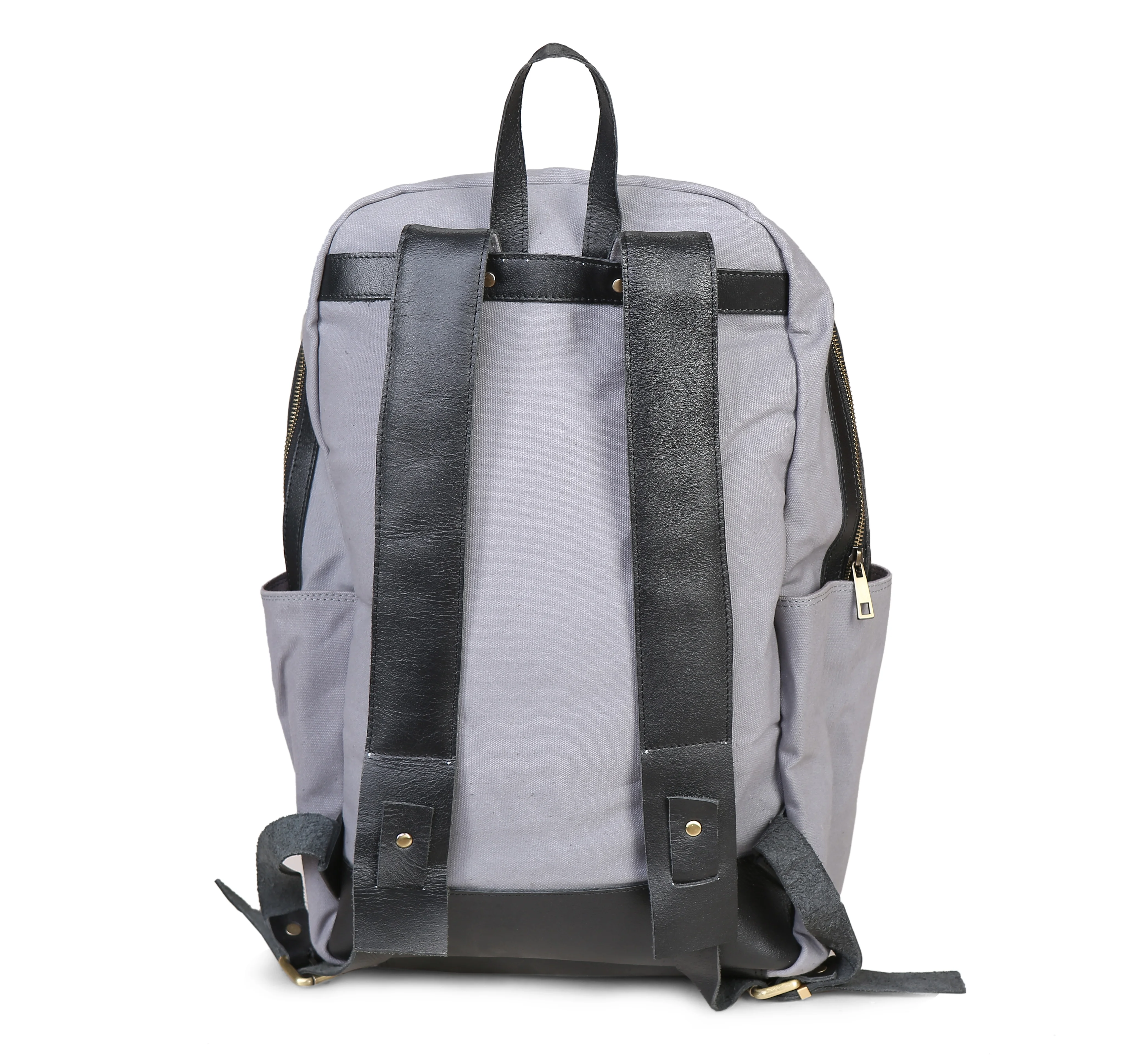 Waxed Canvas and Genuine Leather Backpack