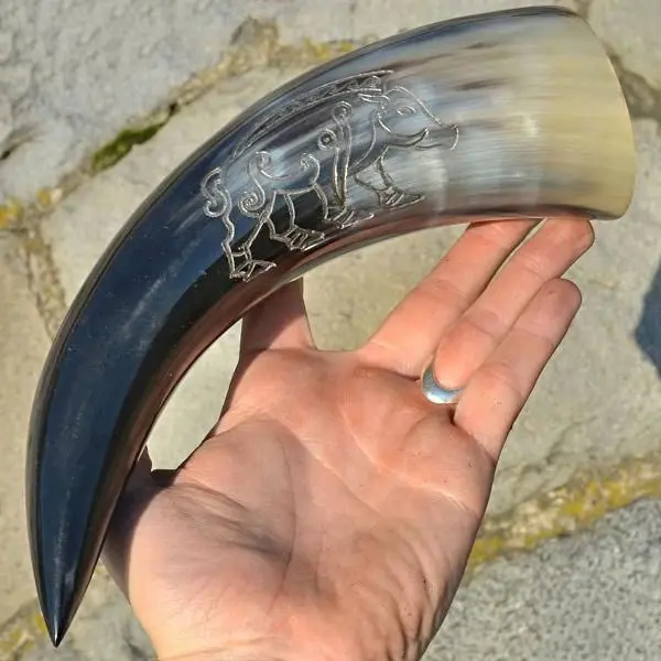 Viking Best Indian carved drinking horn by crafts galore authentic handcrafted drinking horn