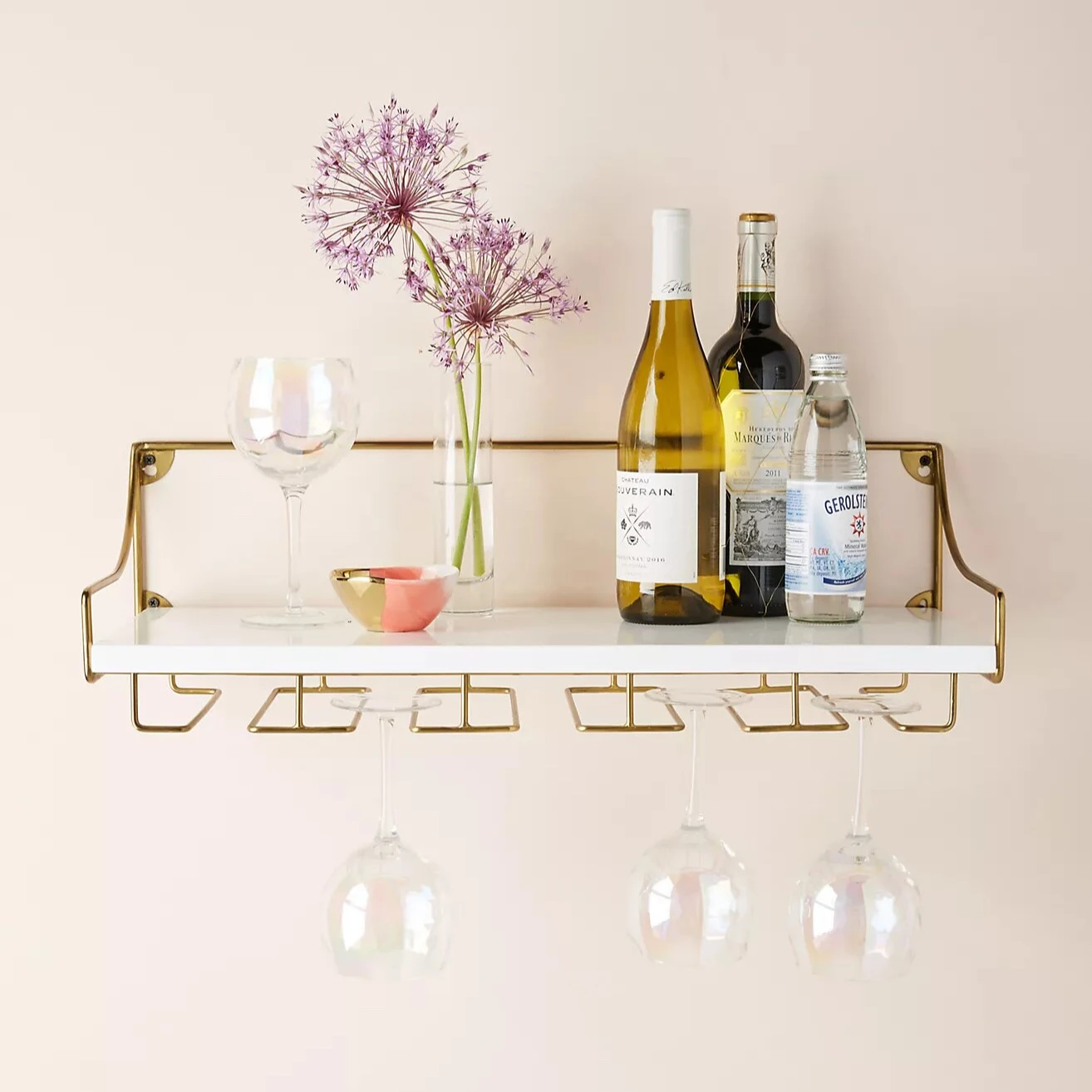 2022 Wholesale Fashion Shaped Classic Contemporary Metal Wine Rack With Wine Cork Holder