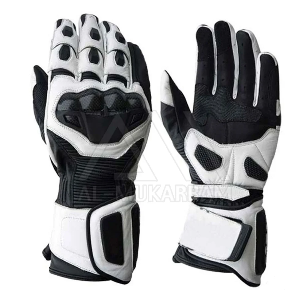 
Customized Logo Design Black Leather Motorbike Racing Safety Gloves For Men 