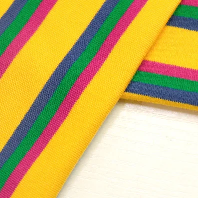 
high quality rib knit fabric 46% viscose 46% cotton 8% spandex stripe rib fabric t-shirt rib knit fabric cotton 