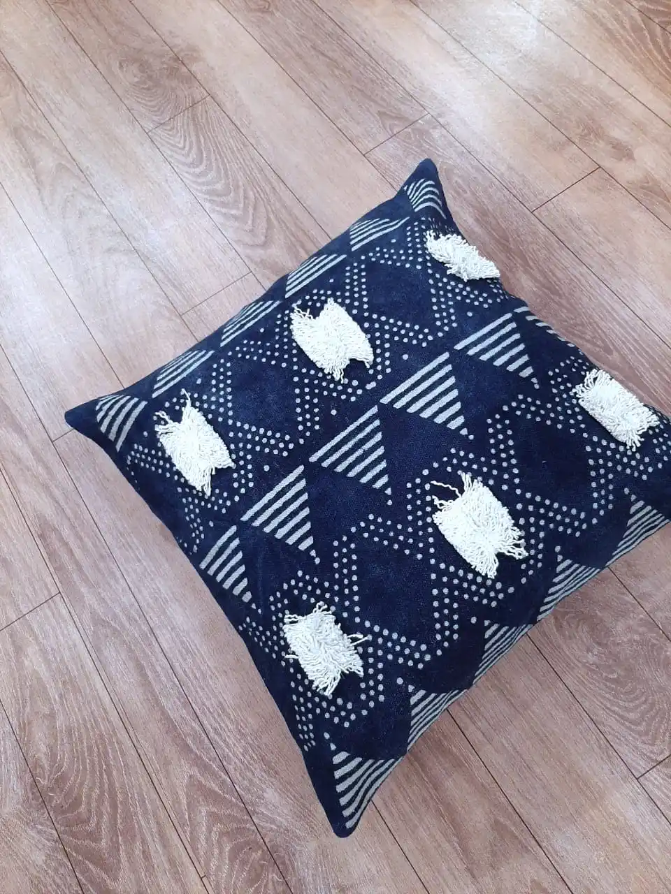 Cotton Indigo Dabu Bagru Hand Block Print Decorative Cushion Covers 45X45cm