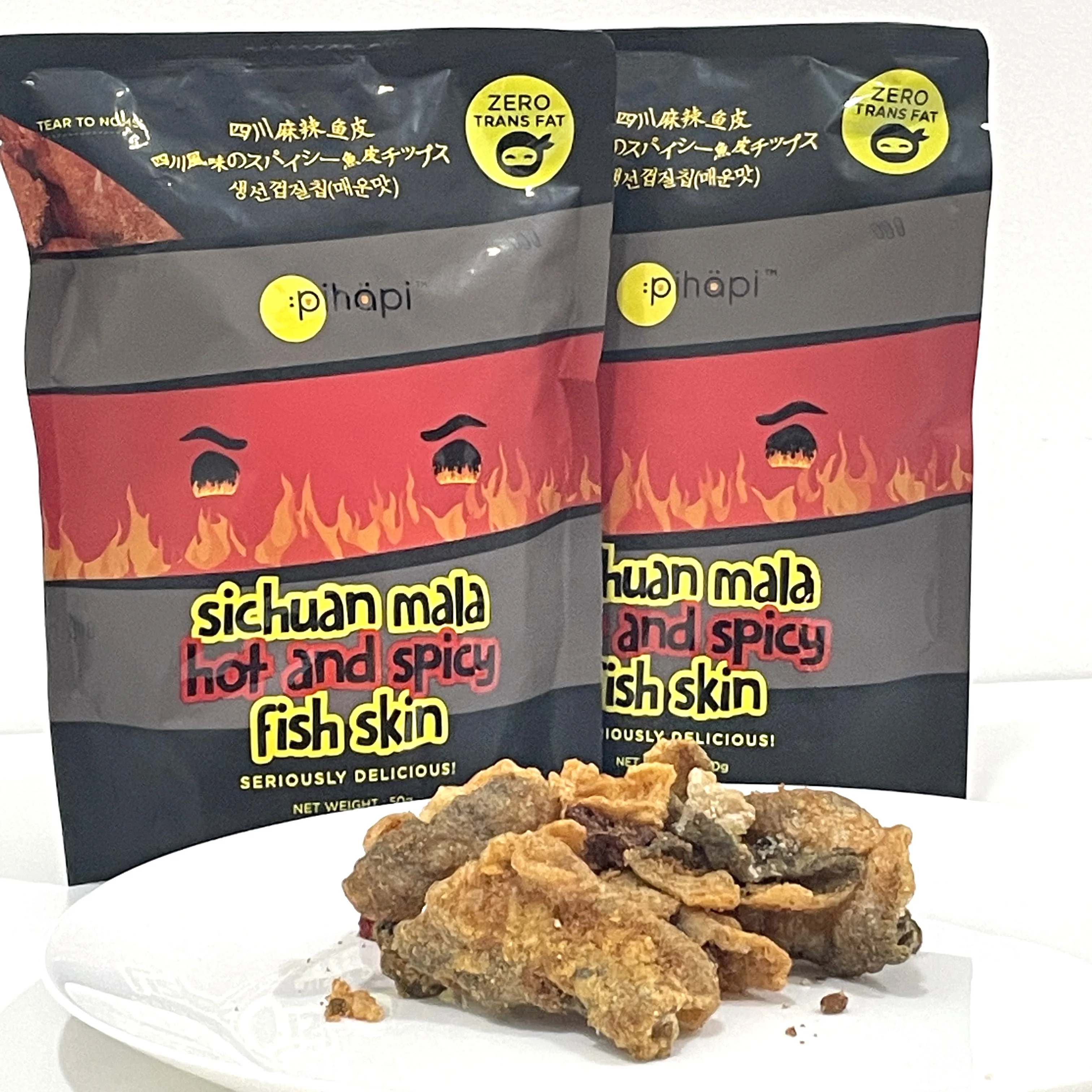 Хрустящие рыбные закуски Pihapi Sichuan Mala по лучшей цене, горячая и Пряная закуска из рыбной кожи
