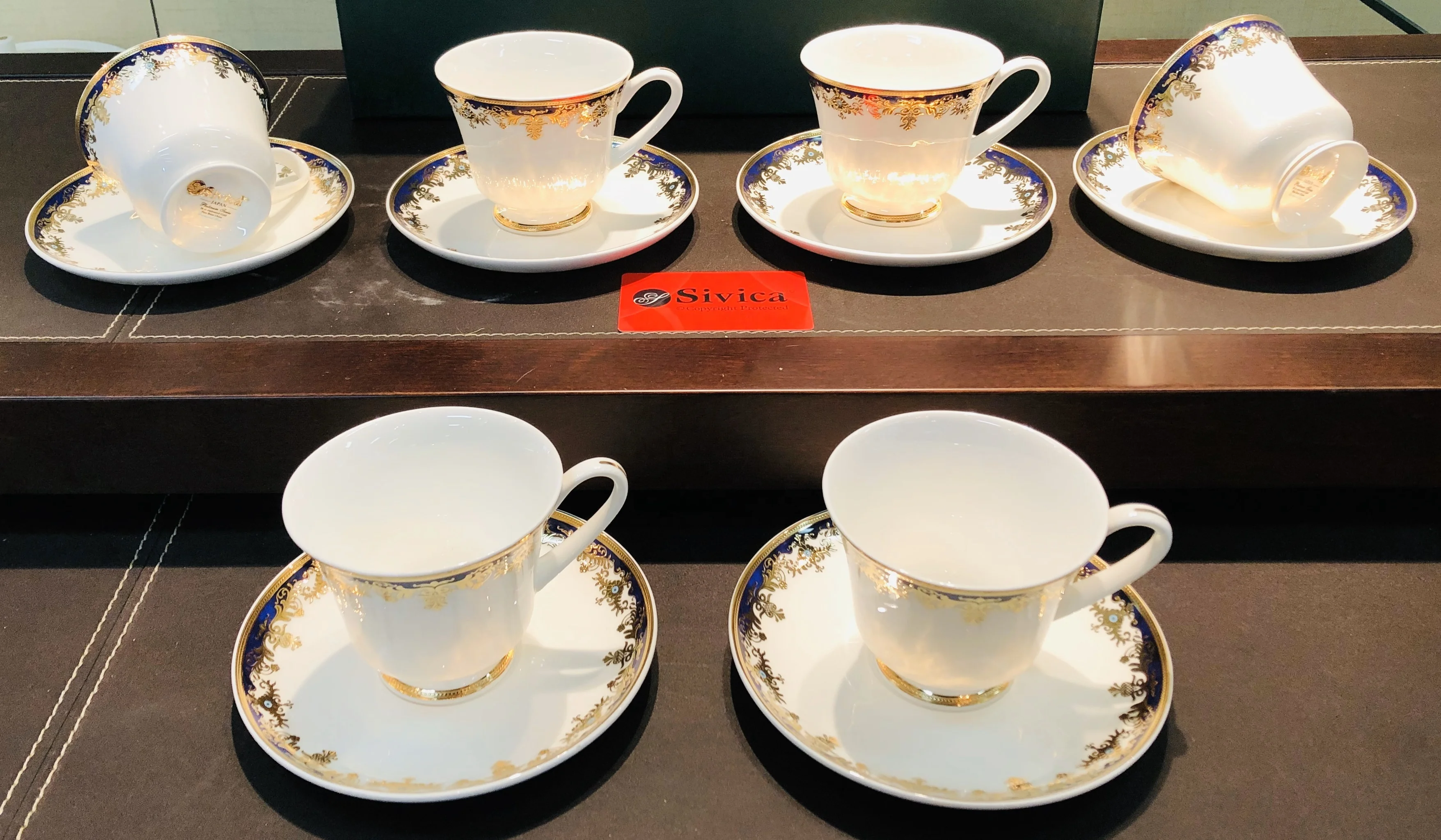 new design bone china  6pcs cup&saucer sets