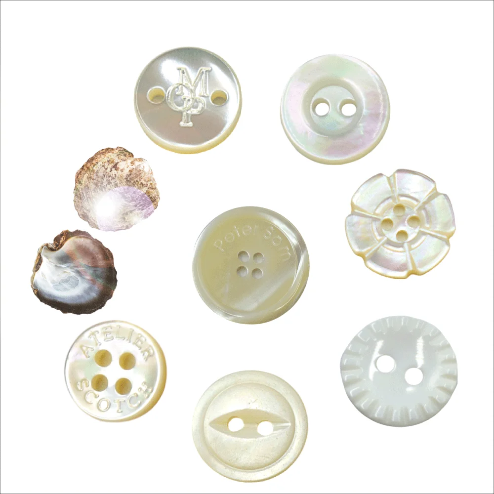
TonVan silicone botton protect sleeve button high quality round shirt Natural shell buttons TR 36L 2- holes made in Vietnam 