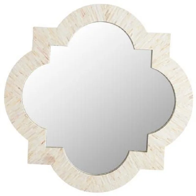  Необычное зеркальное настенное зеркало цвета слоновой кости с костяной инкрустацией по разумной цене