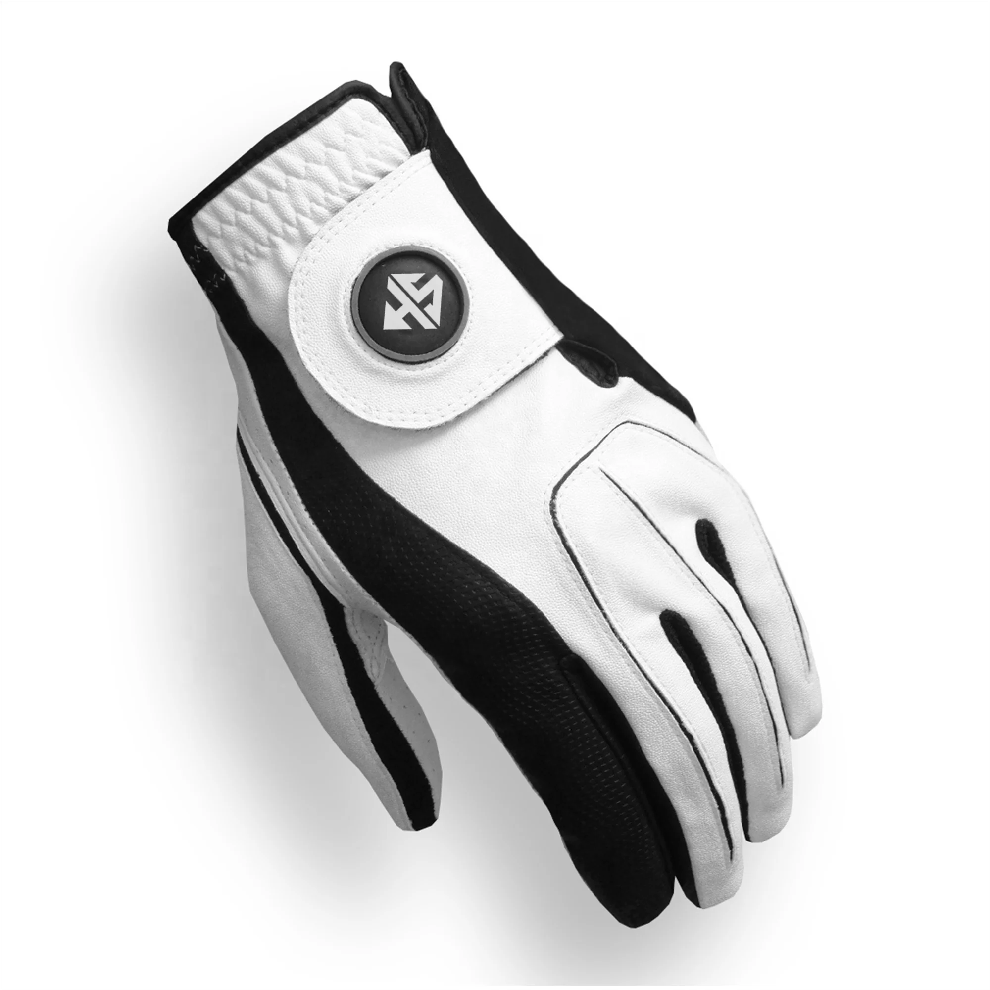 AAA Custom Logo Golf Glove Cabretta Leather and Fabric with PU for Left Hand Sports and Gym Use