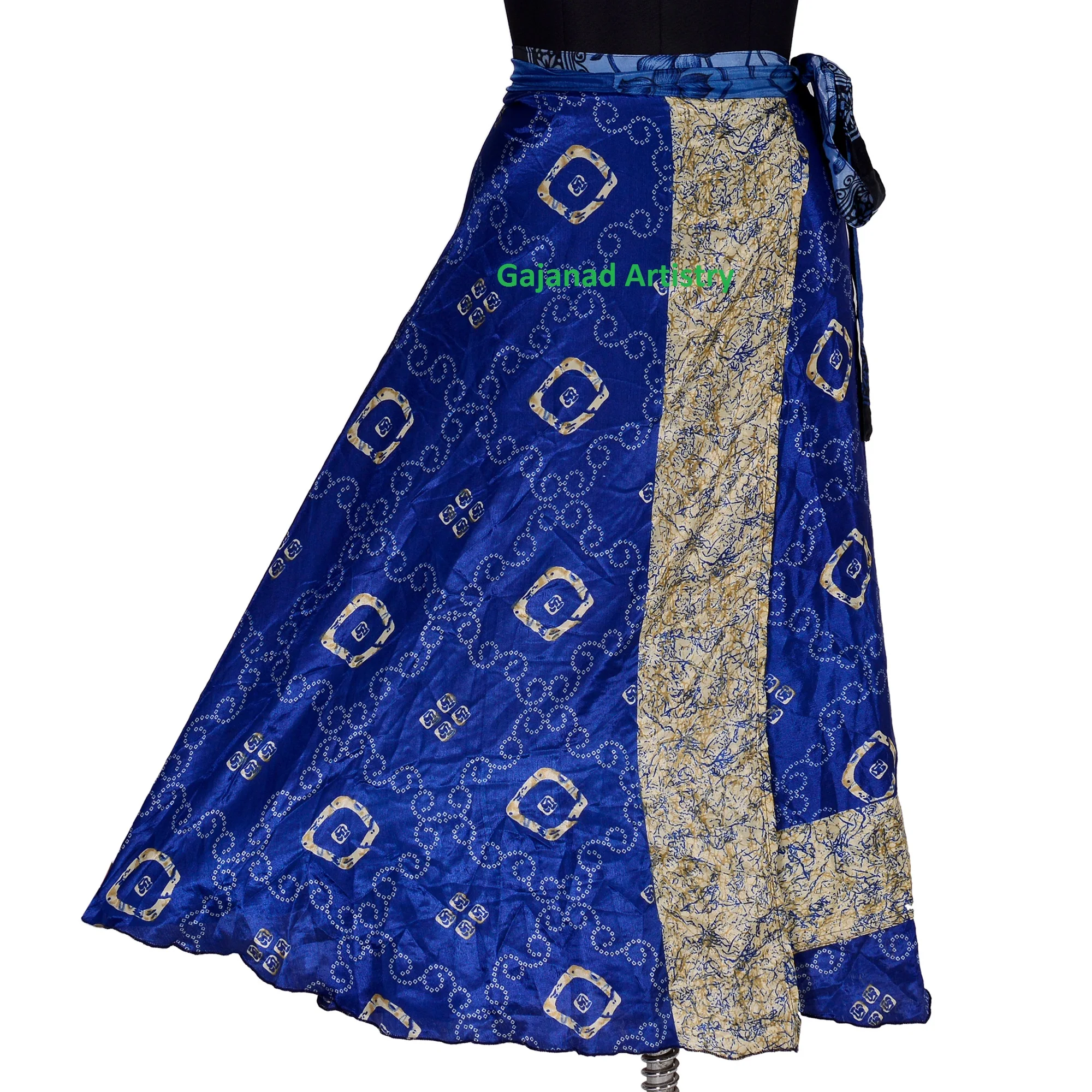 Boho Skirt Indian Silk Skirts Maxi Long Bohemian Summer Wrap Hippie Reversible Skirts For Women