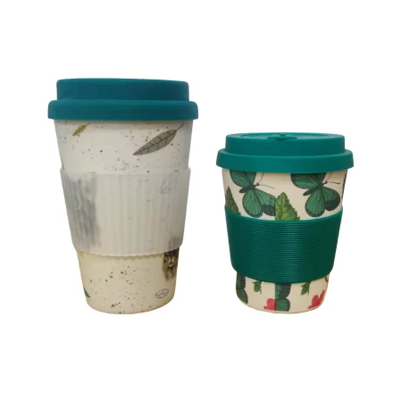 bamboo coffee cup with tight seal cover and sip hole