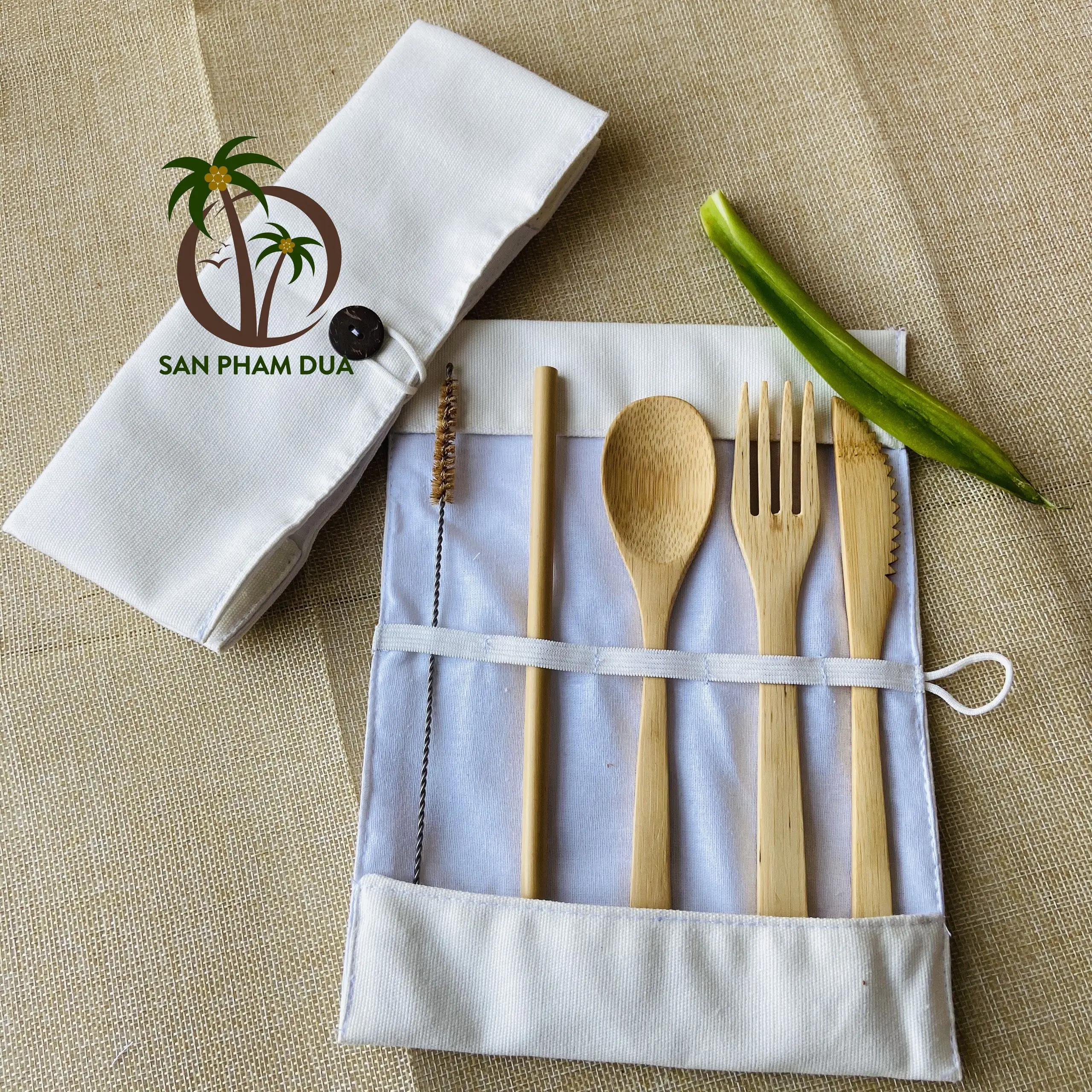  Экологичный Набор бамбуковых столовых приборов дорожный набор одноразовых из бамбука/Набор для путешествий приборов/кокосовых