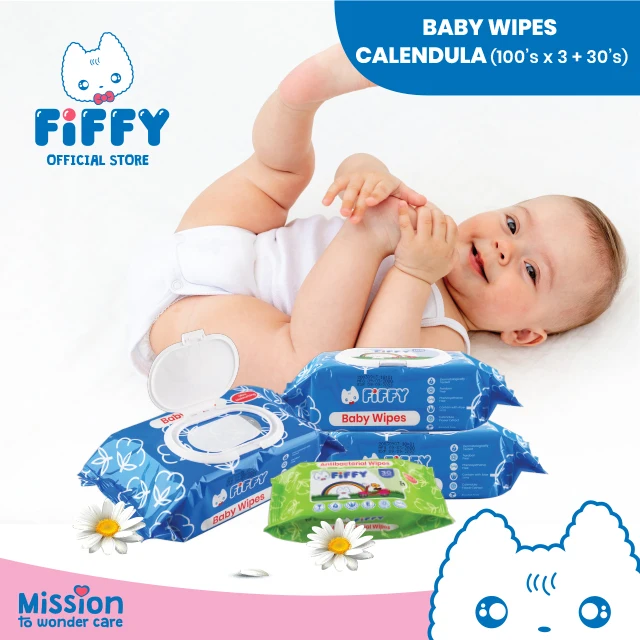 
FIFFY Baby Wet Tissues with Calendula Extract Baby Soft Wet Tissue 