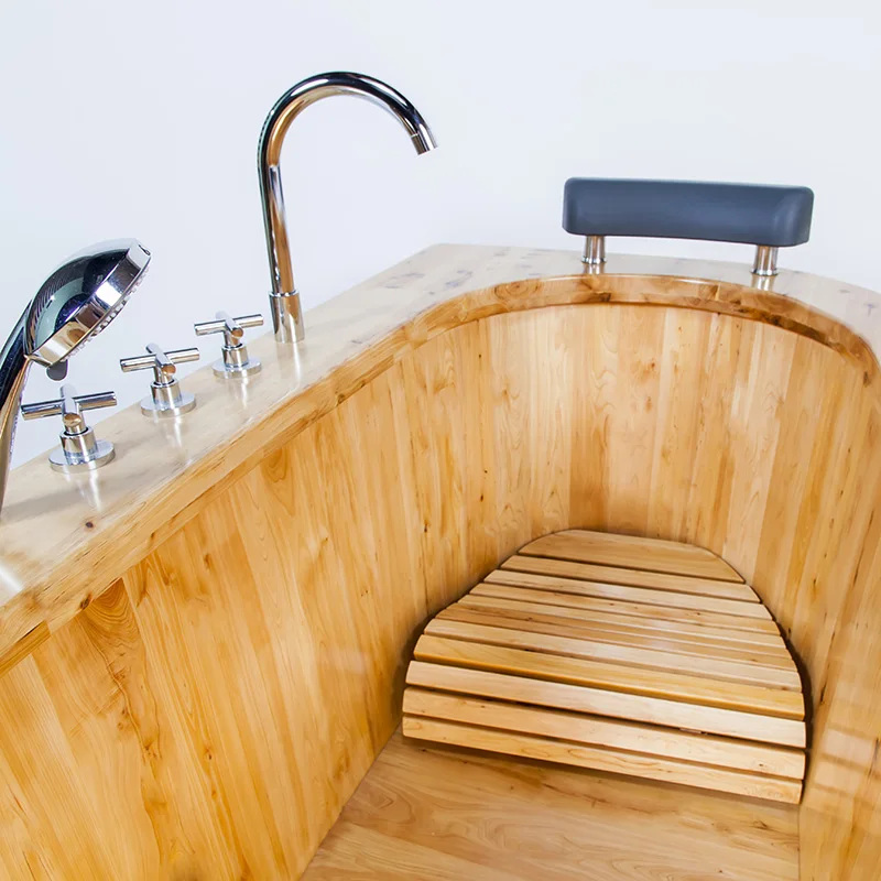 Freestanding bath tub wooden spa 1 person inflatable hot tub