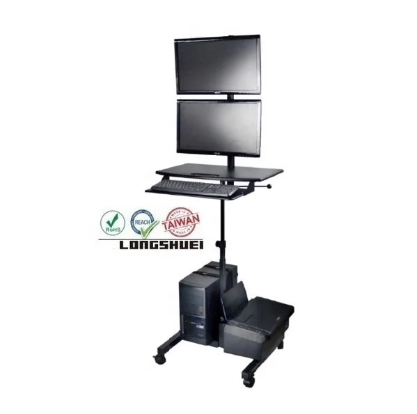 office solutions pc lcd led tv monitorvertical wall mount with large wooden keyboard space computer station laptop stand medical