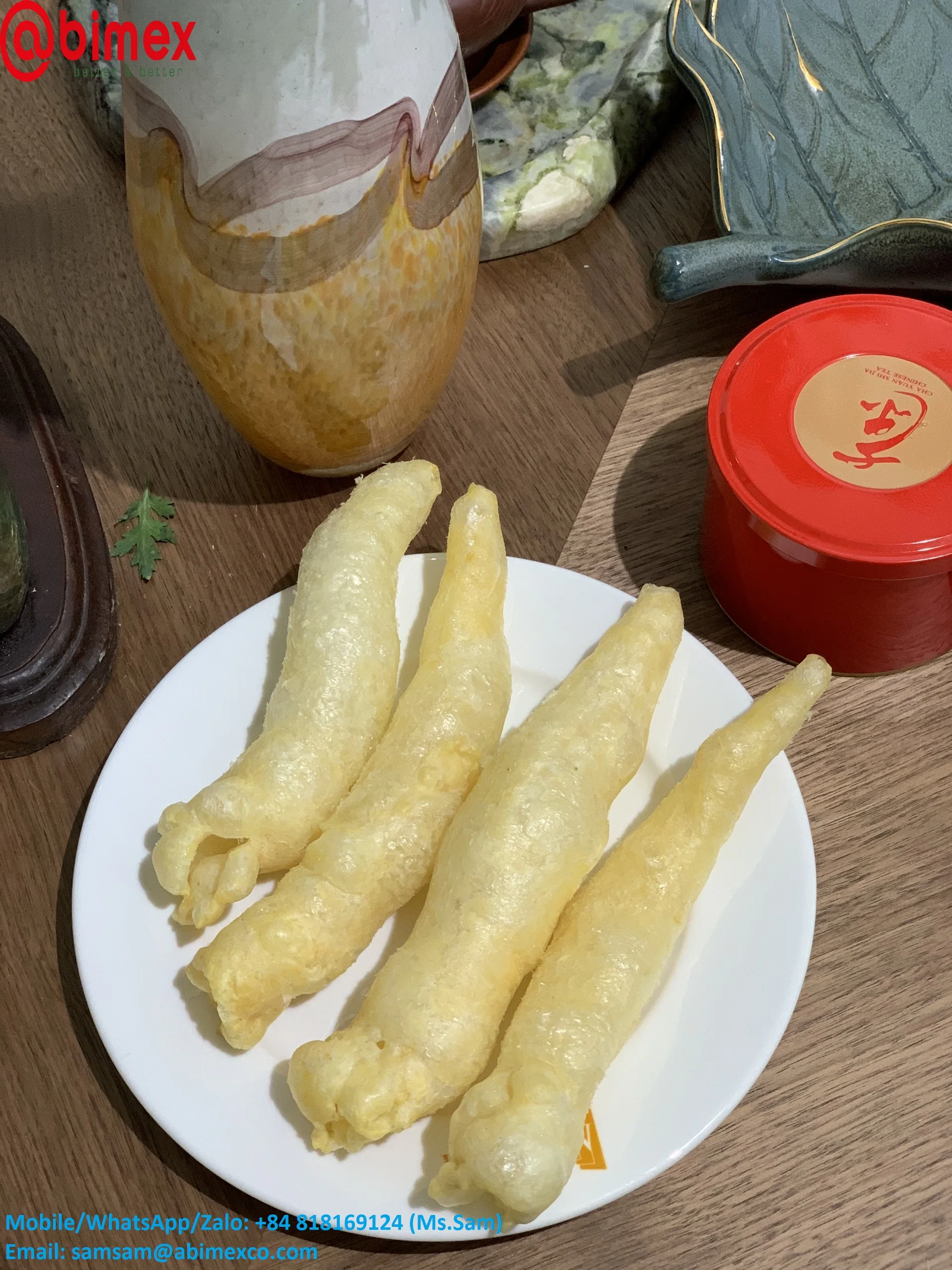 (MEDIUM SIZE) FRIED DRIED FISH MAW FOR HEALTHY CHINESE CUISINE FROM PANGASIUS FISH