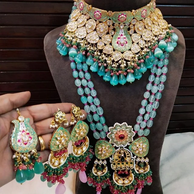 INDIAN BRIDAL HEAVY JEWELLERY SET REAL BIG SIZE KUNDAN VERY BEAUTIFUL LOOKING PRETTY SET FOR BRIDAL BY MEETALI CREATION