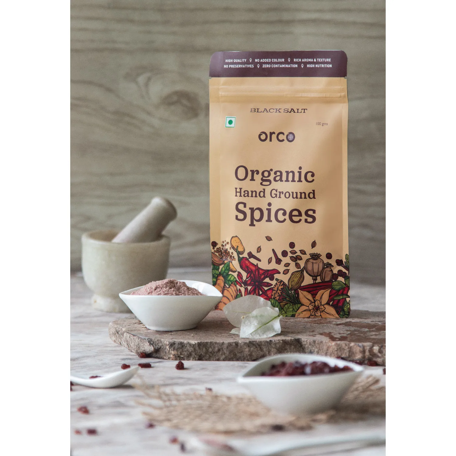 ORCO Высококачественная Органическая черная соль (Kala Namak) из Индии по оптовой цене | Свежая ручная заточка и Чакки, Сертификат USDA