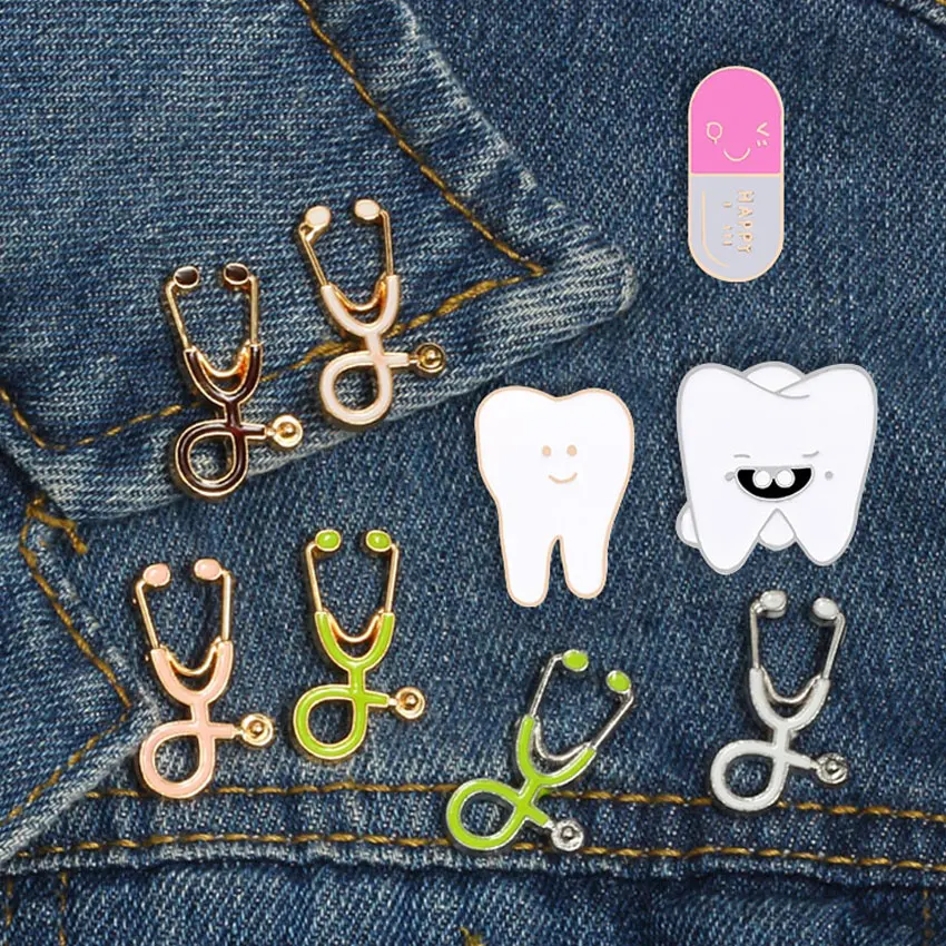 custom metal first-aid kit medical enamel lapel pin