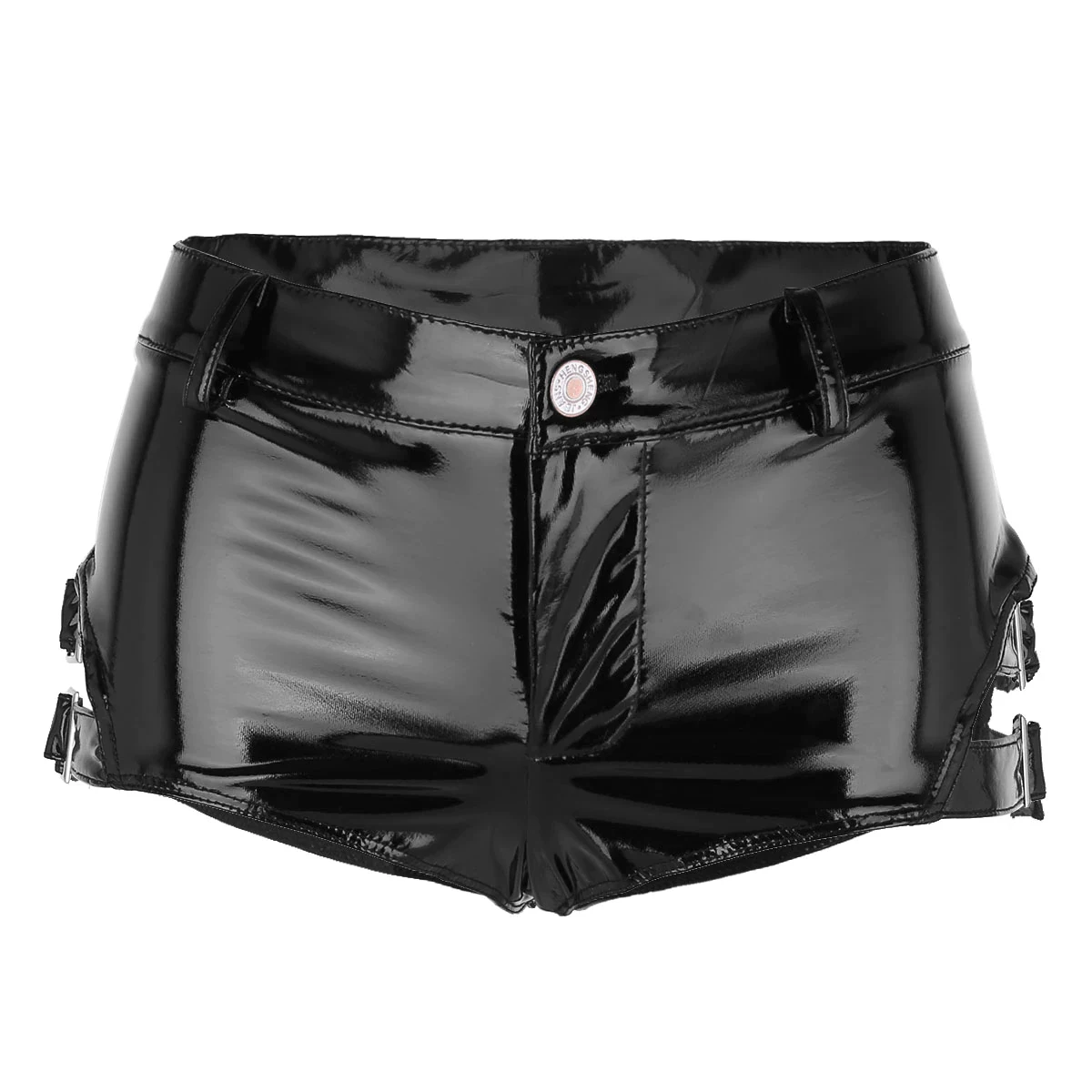 
Black Womens Shiny Leather Short Pants Hot Low Rise Pole Dance Latex Shorts Clubwear Rave Sexy Panties Zipper Mini Booty Shorts 