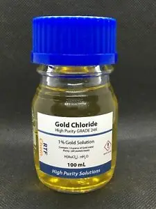 High Quality Gold(III) chloride 99% / Gold Chloride (AuCl3) 1% and 5% Solutions