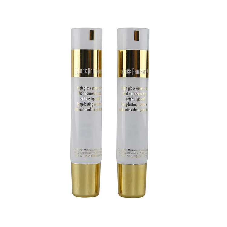 
Special Shape Eco Friendly Cream Lipgloss Tube Custom Gold Empty Lip Gloss Soft 10ml 15ml Squeeze Tube 