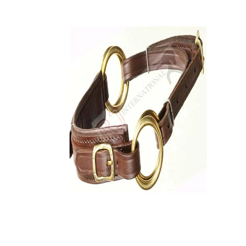new horse leather whoole hackamore bitless with double brass  rings