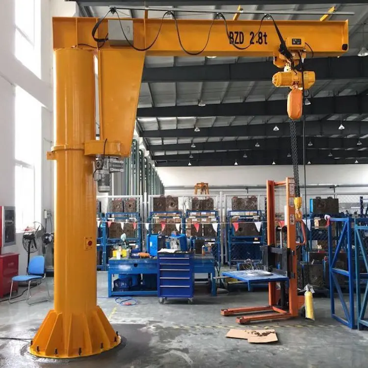 China 1ton Manual Slewing Pillar Fixed Jib Boom Workshop Jib Crane Supplier
