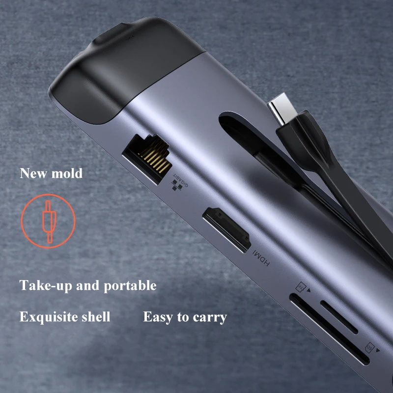 9 In 1 Docking Station USB C Hub Metal Usb30 Multiport Type C