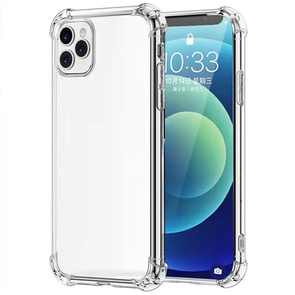 2.0mm Soft TPU Transparent Cover Clear 4 Corner Shockproof Full Protection Anti-Scratch Cell Phone Case for iPhone 13 Case