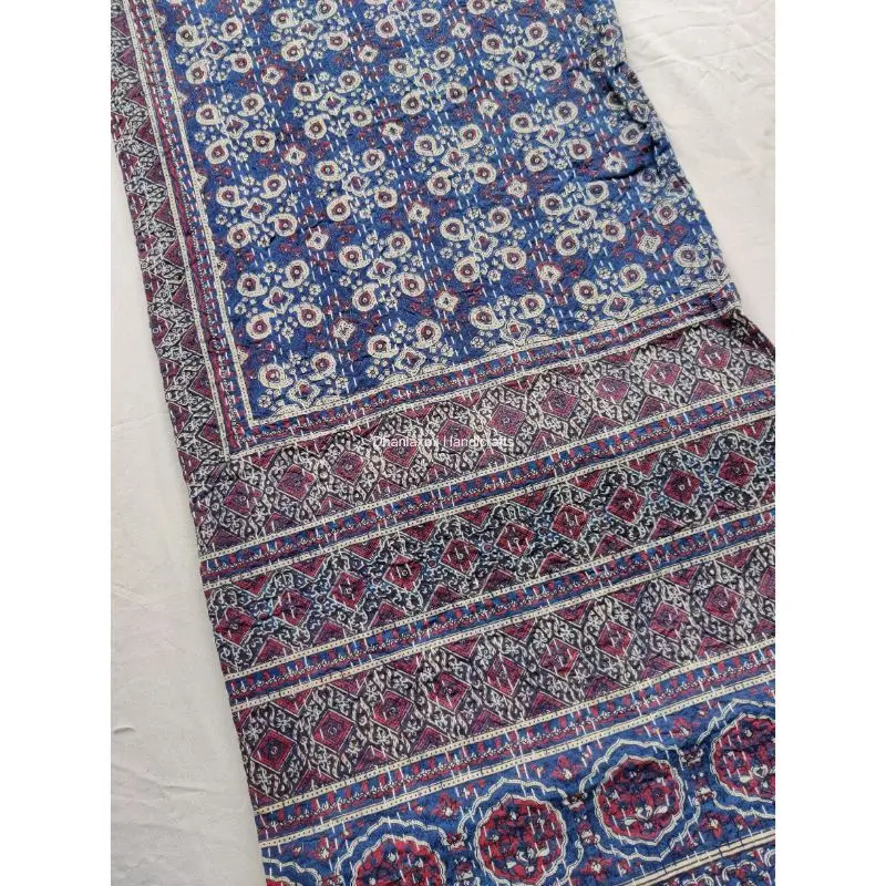Домашнее декоративное красивое Хлопковое одеяло цвета индиго ручной работы Kantha покрывало оптом индийское Ajrakh ручная печать Gudari