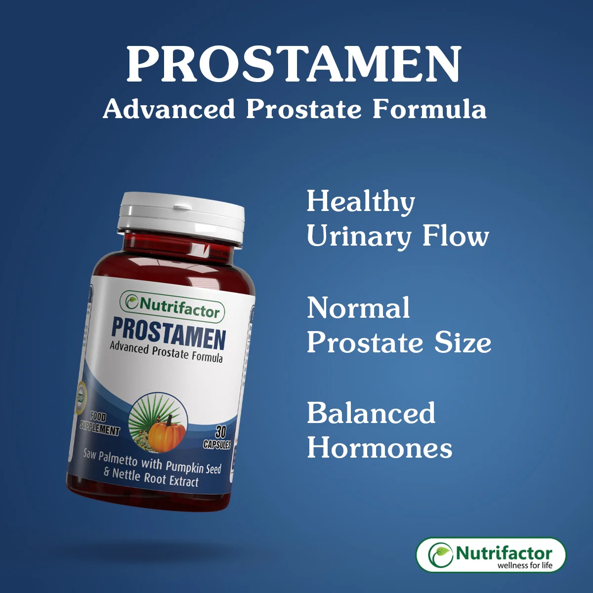
PROSTAMEN Natural Prostate Supplement Men Health Saw Palmetto herbal extracts Zinc Vitamin B6 reproductive health urinary flow 