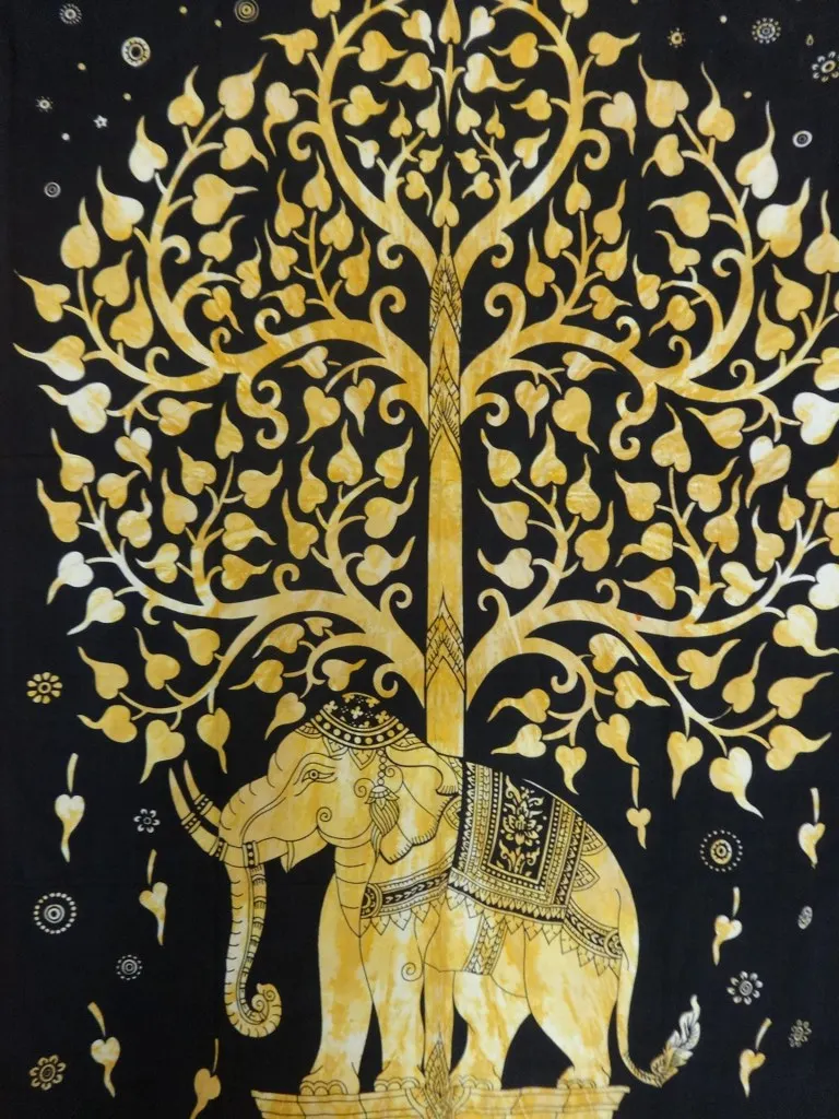 Tree of life Indian Cotton Printed Tapestries Mandala Wall Hanging Tapestry Tree Of Life Wall Hanging Gold Indian Tapestry