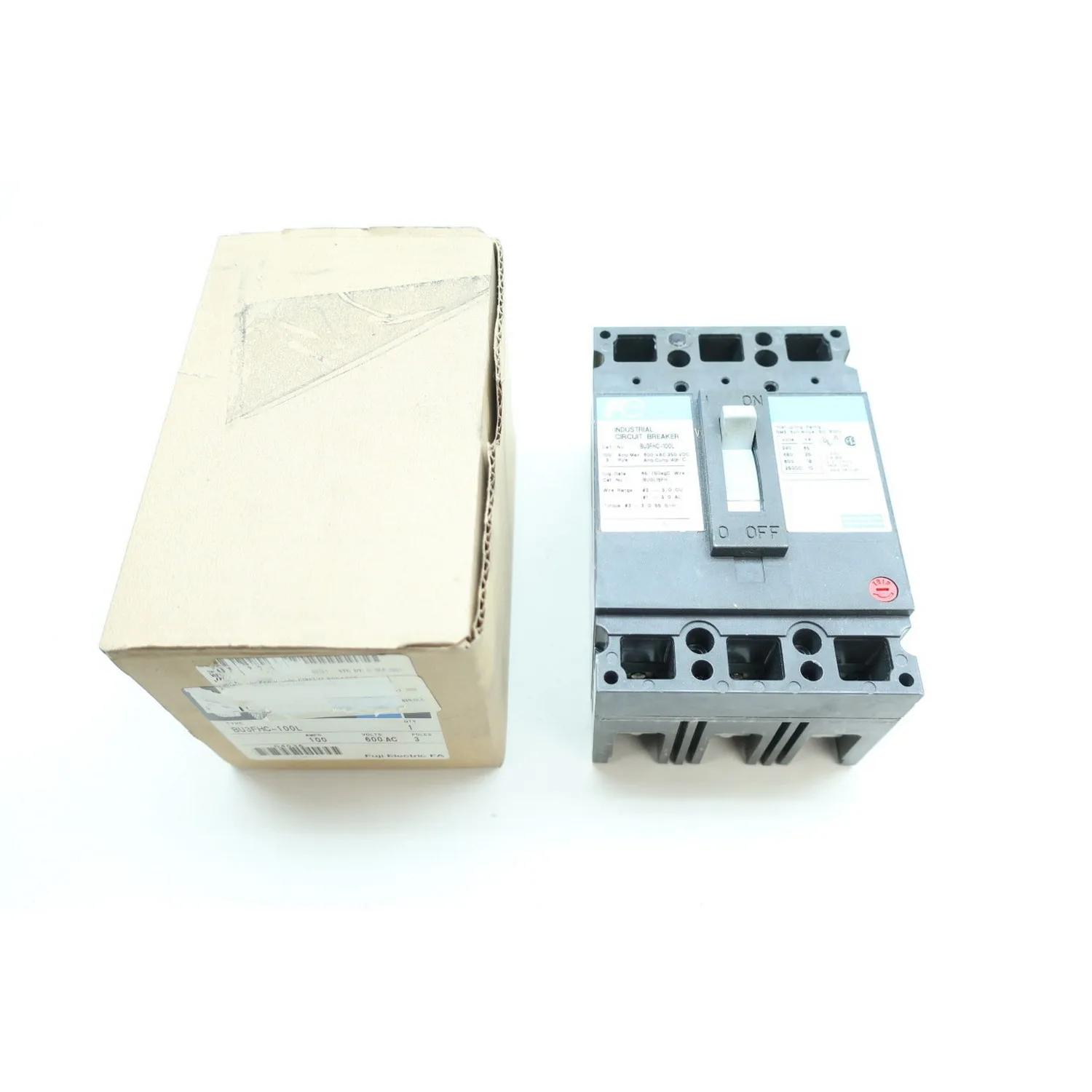 FUJI ELECTRIC BU3FHC-100L 3P 100A AMP 600V-AC MOLDED CASE CIRCUIT BREAKER