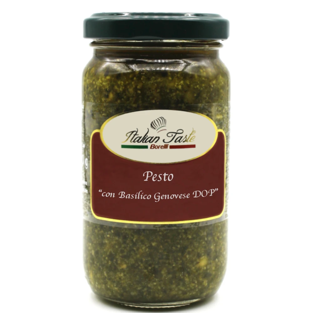 High quality 180 g Basil pesto sauce Made in Italy NO GMO wholesale retail Italian pasta sauce for pasta
