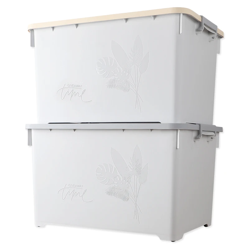 Factory Directly Stackable Large 100L Multipurpose Clothes Box Storage Plastic with Lid