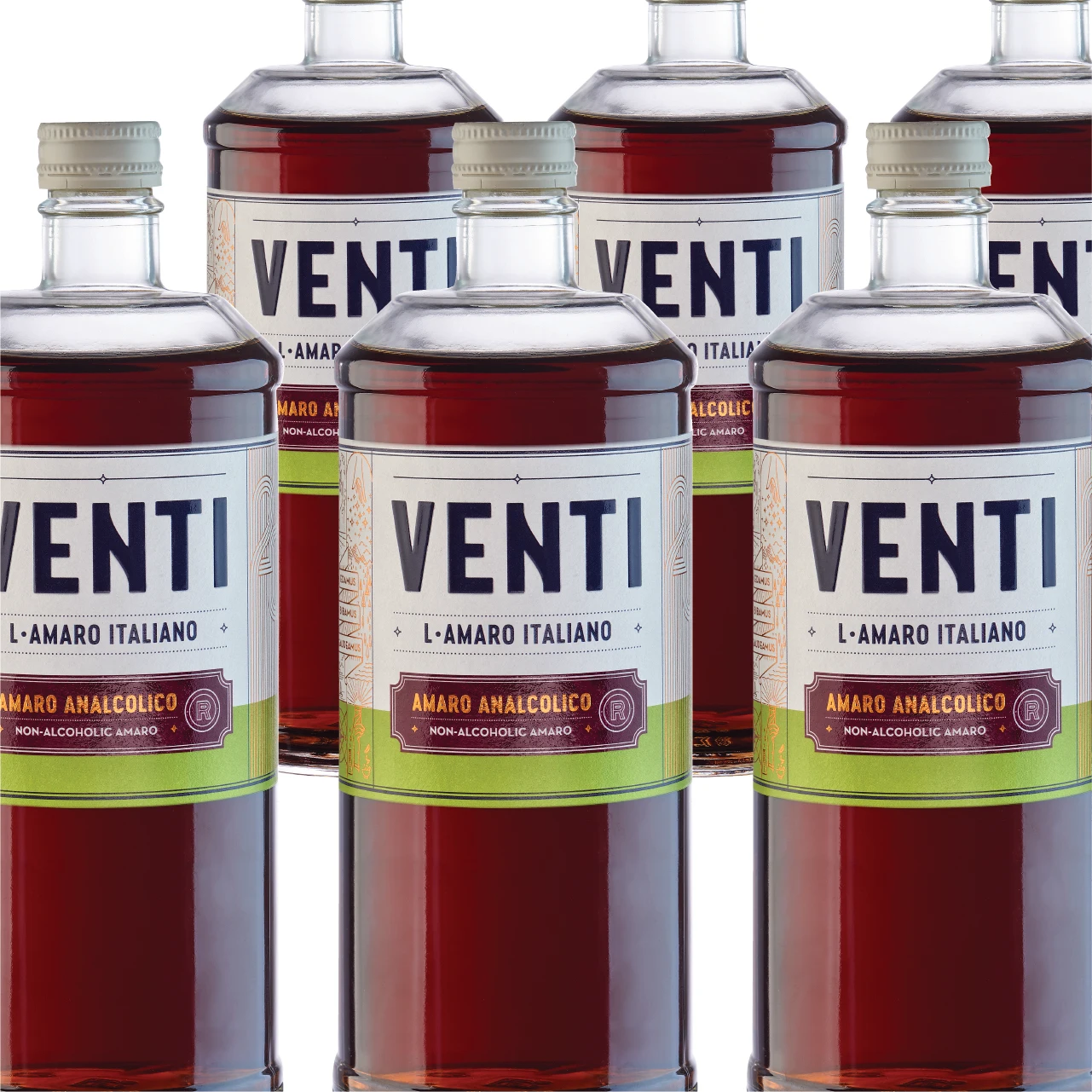 Top quality Made in Italy Non alcoholic Bitter Liqueur VENTI case (6 bottles) for cocktail bars