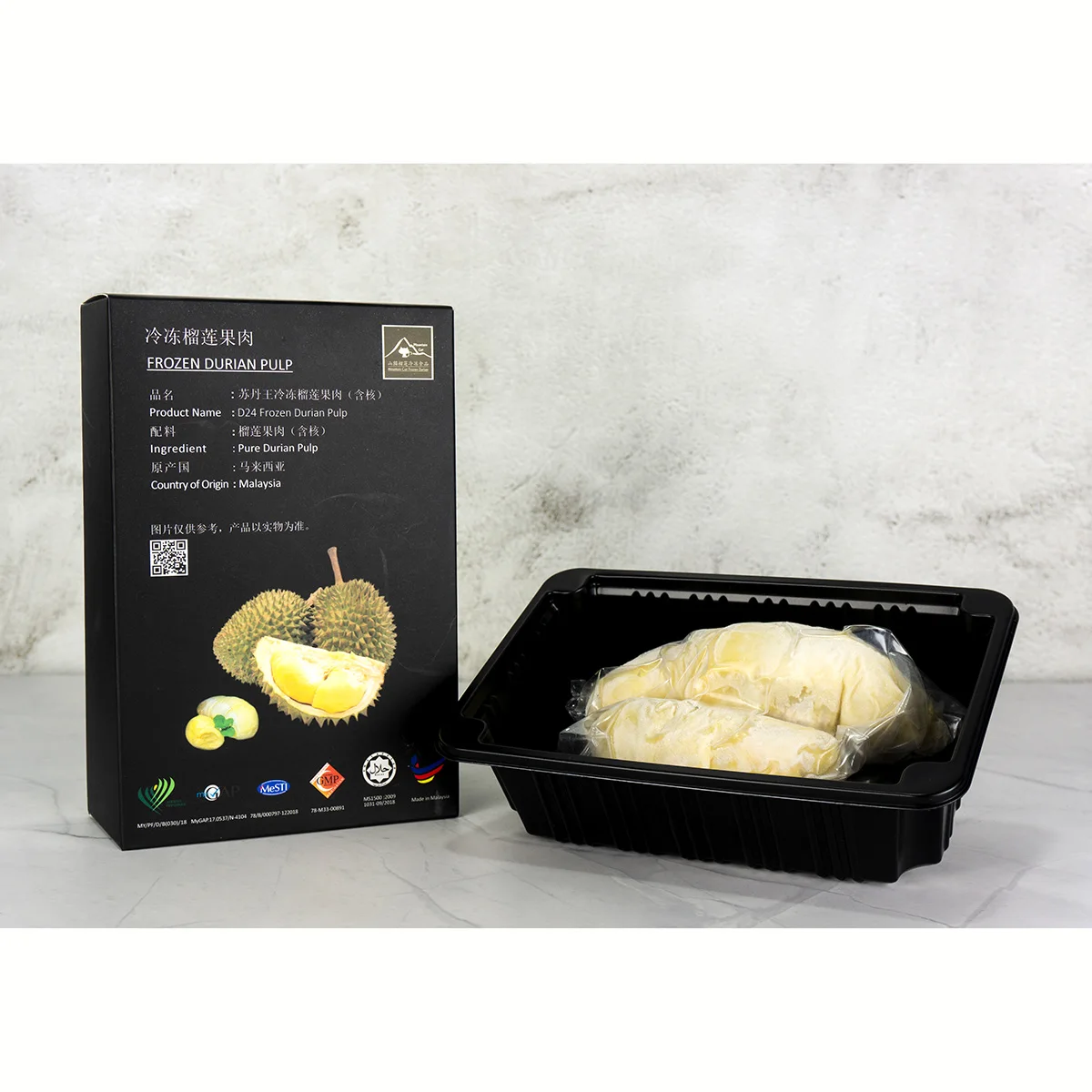 Frozen Durian Pulp Malaysia High Quality Durian D24 Fresh Durian Fruit Pulp 300g