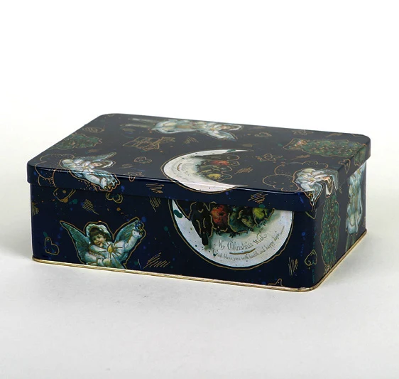 
Christmas rectangle LED metal tin can box food grade for tea coffee coffin chocolate cake candy toys stationery cosmetic 
