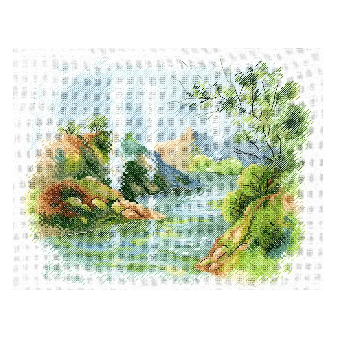 Embroidery kit diy cross stitch kit 041Valley of Geysers