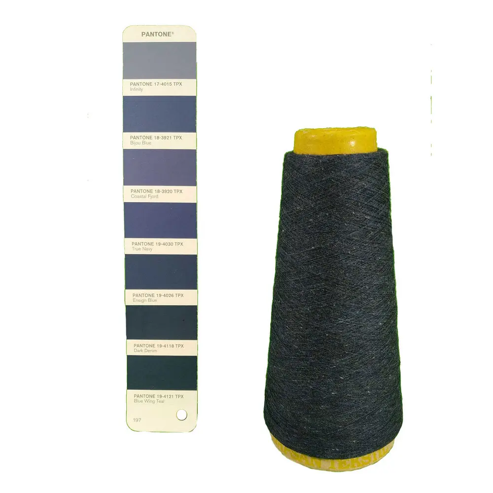 Mix 50 50 Cotton Polyester navy blue neppy
