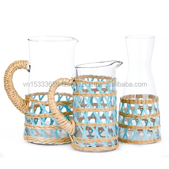 
Best selling product natural seagrass kitchen accessories set of 5 cup holder Table Decoration & Accessories 