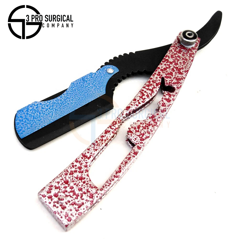 Premium Quality Disposable Safety Razor Single Blade for Barbers and Body Shaving-Red Black & Blue