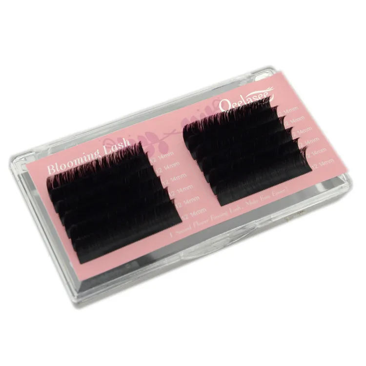 
Eyelash extensions manufacturer mix length private label easy fanning eyelash extensions 