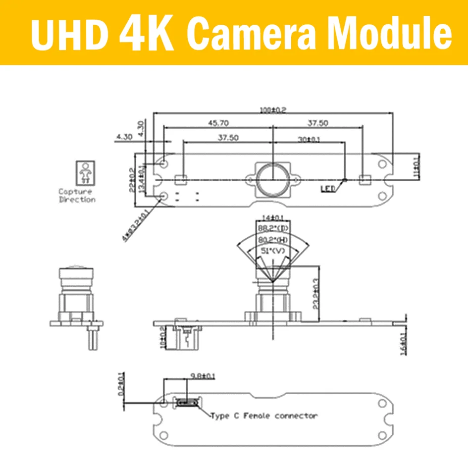 Online Conference UHD Web Camera Module, 30FPS, with IMX415 Sensor is the best 4K Camera Module