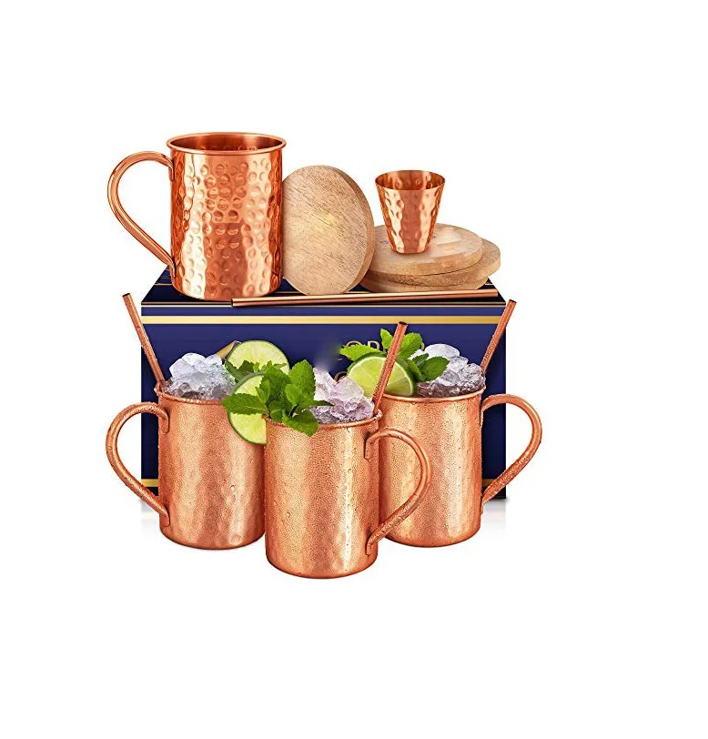 igh quality copper mugs for moscow mule custom hammered beer mule copper mug copper cups tin mug high quality Exporter