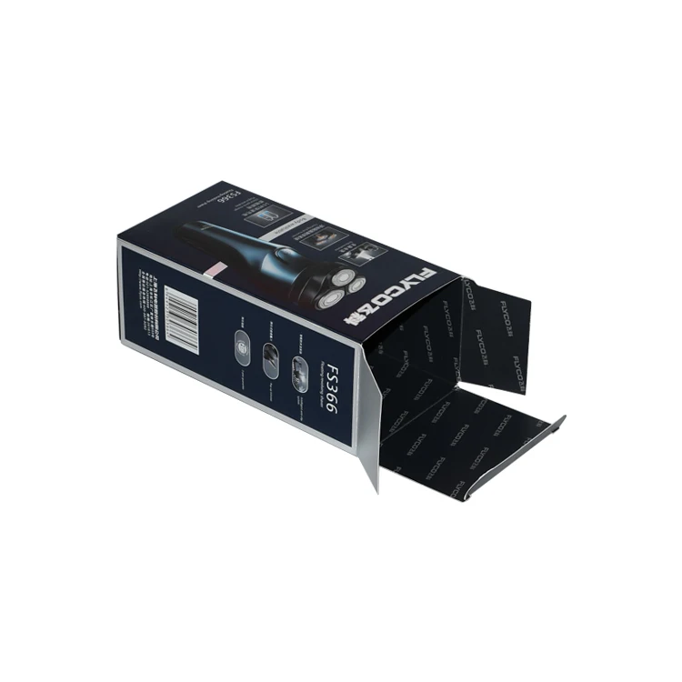Shenzhen Factory Custom Elegant Black Folding Cartons Paper Box with Logo Printing for Electronics Packaging