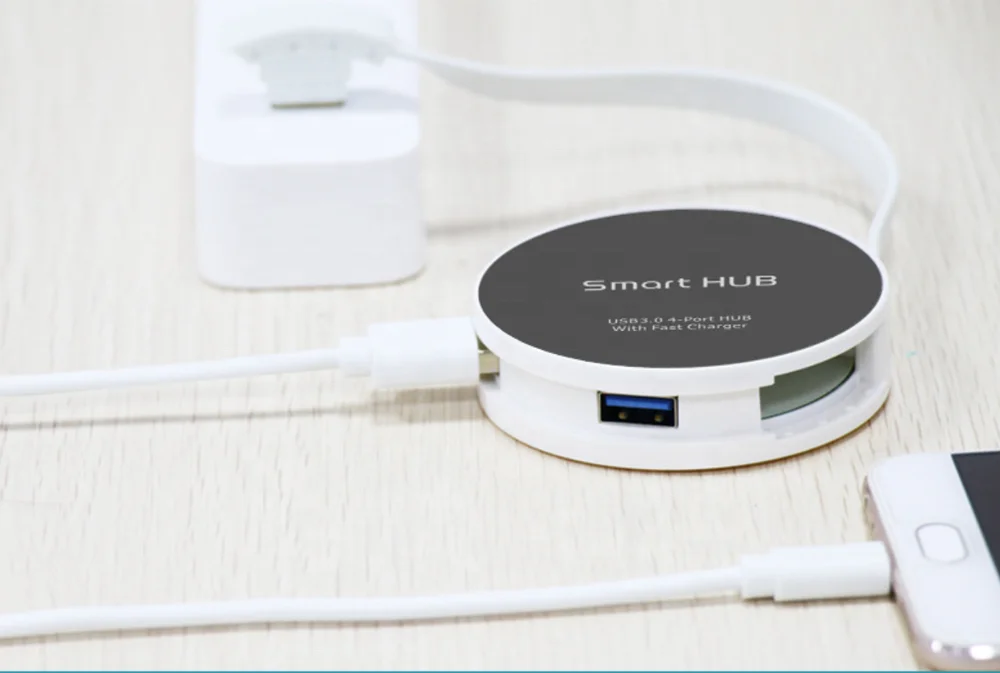 Factory Private Mould Smart USB 3.0 4 Port HUB with fast charger