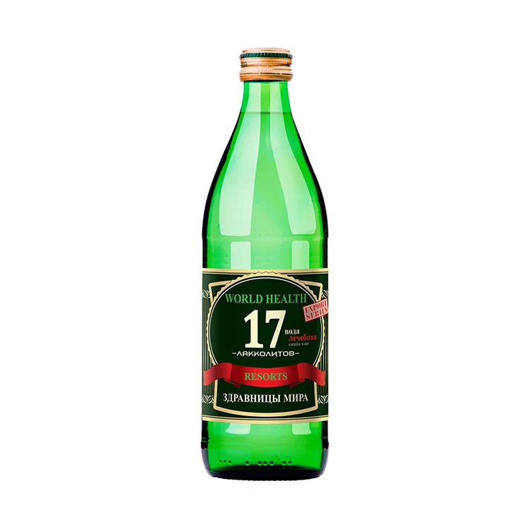 Carbonated natural mineral water ZDRAVNITSY MIRA 17 0,45 l. glass bottle phenomenal healing complex, drinking water