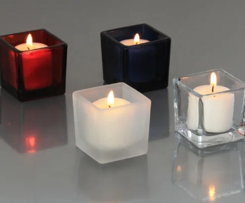 home decor empty square glass candle jars
