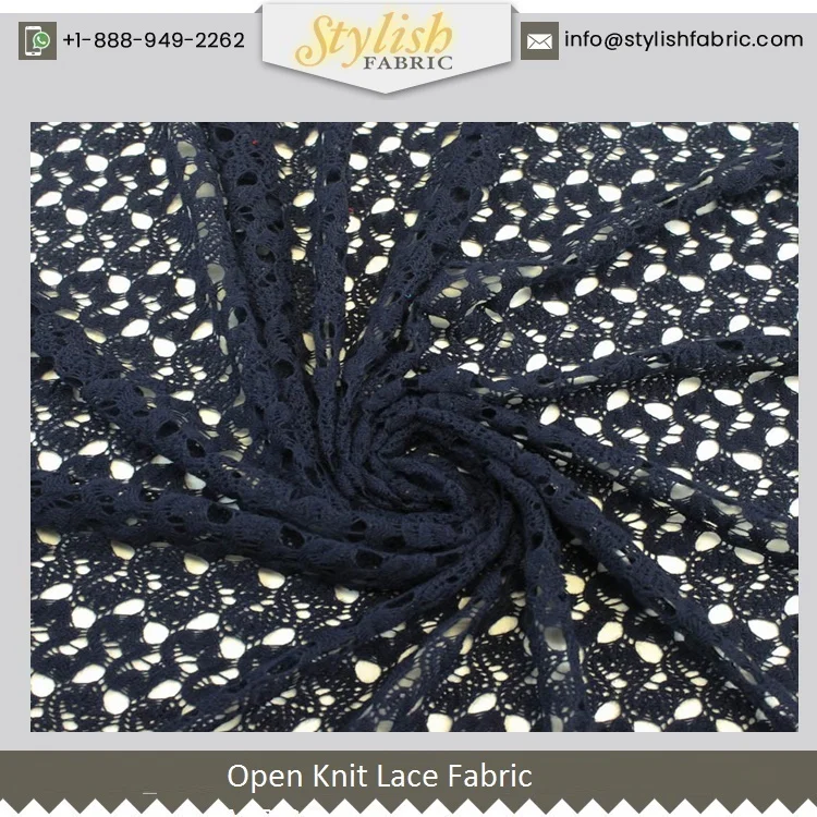 Navy  Bette Lace Pattern Lace Fabric Style-731